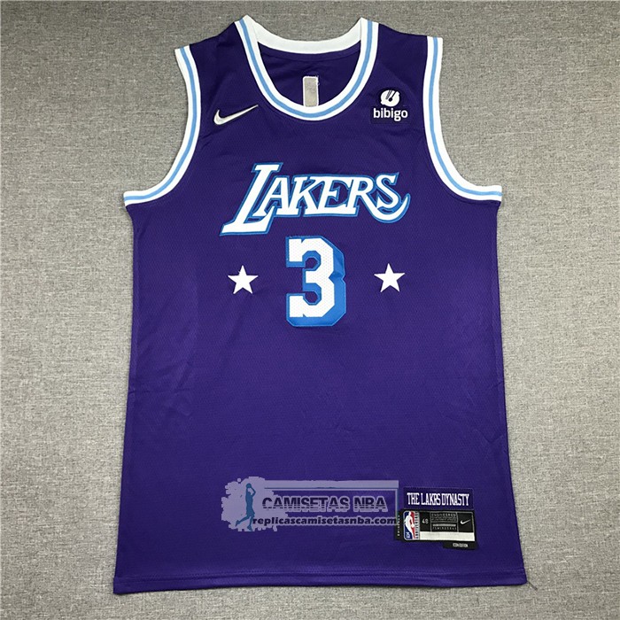 Camiseta Los Angeles Lakers Anthony Davis NO 3 Ciudad Edition 2021-22 Violeta